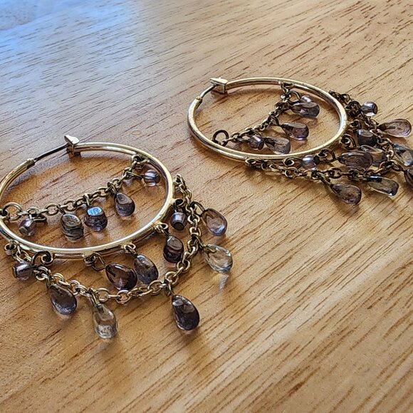 Etsy Vintage Silver Tone/Purple Chandelier Earrings - Picture 9 of 12